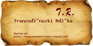Trencsánszki Réka névjegykártya